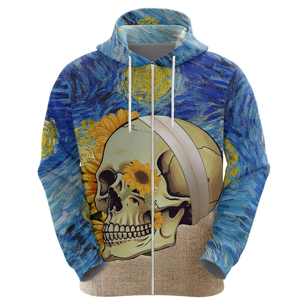 Van Gogh Style Skull Hoodie Hello My Friend TS04