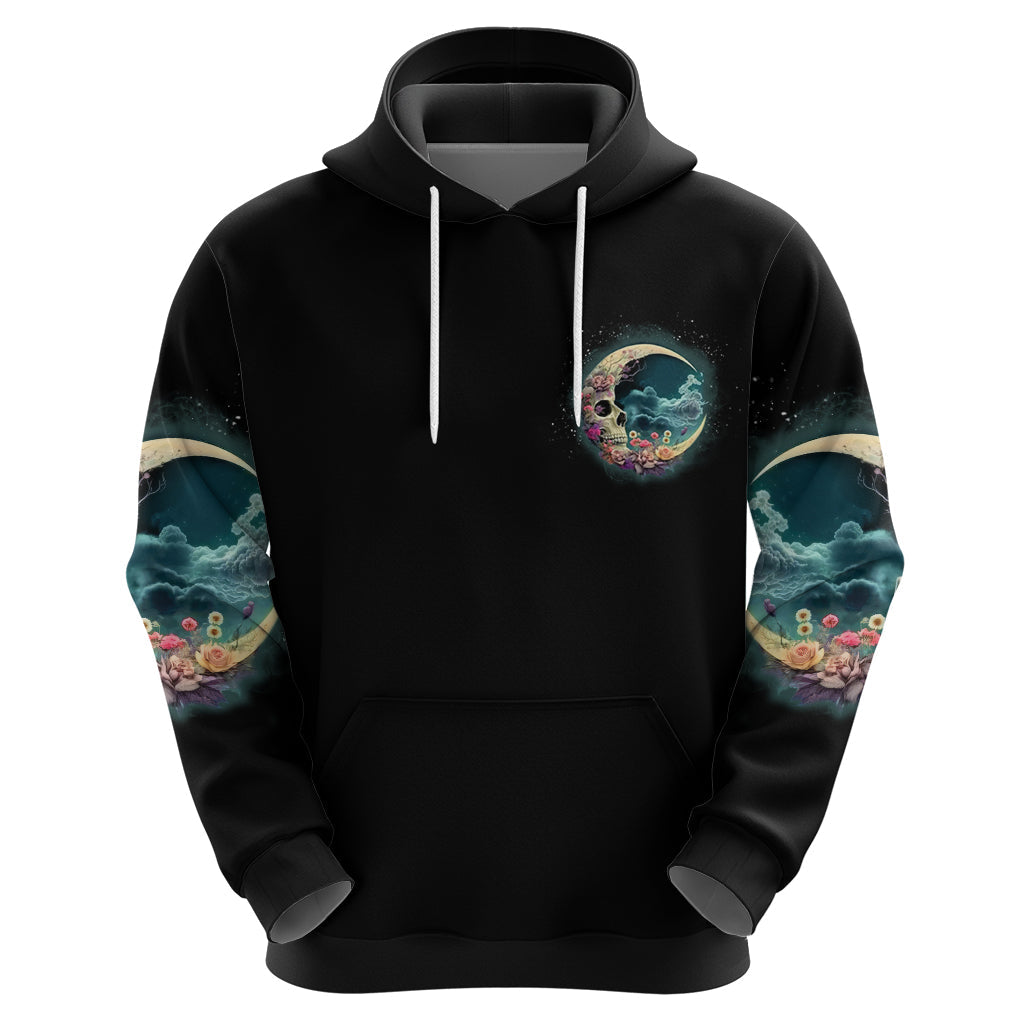 Hello Darkness My Old Friend Crescent Moon Skull Hoodie TS04