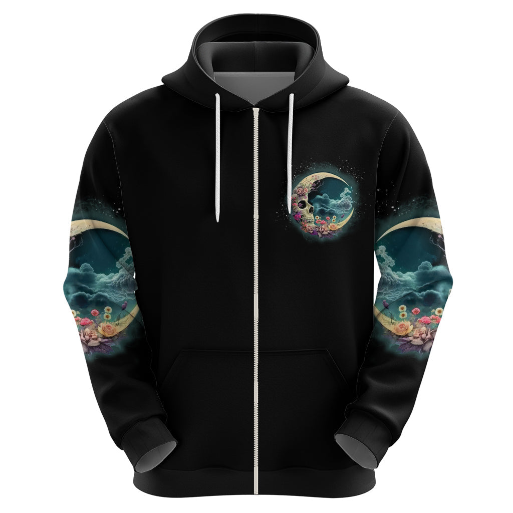 Hello Darkness My Old Friend Crescent Moon Skull Hoodie TS04