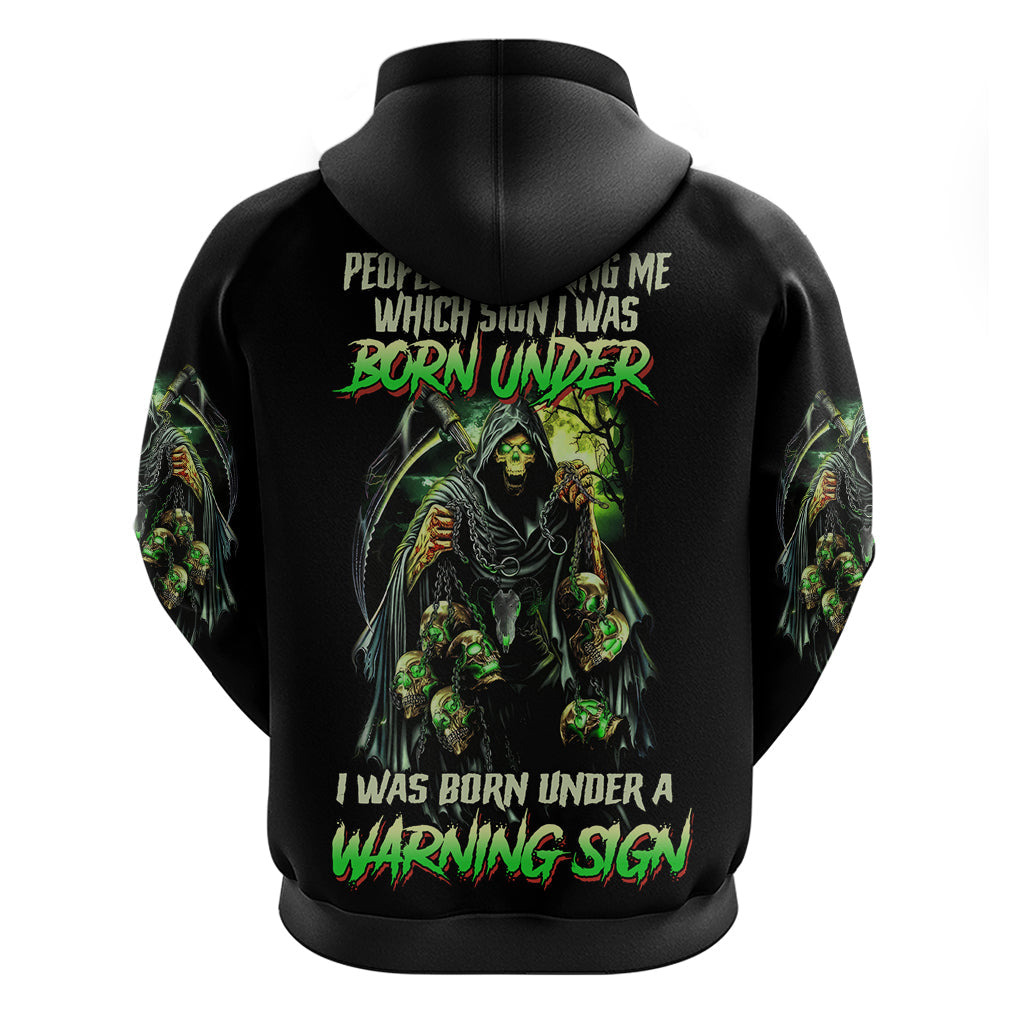 Warning Sign Skull Reaper Hoodie TS04