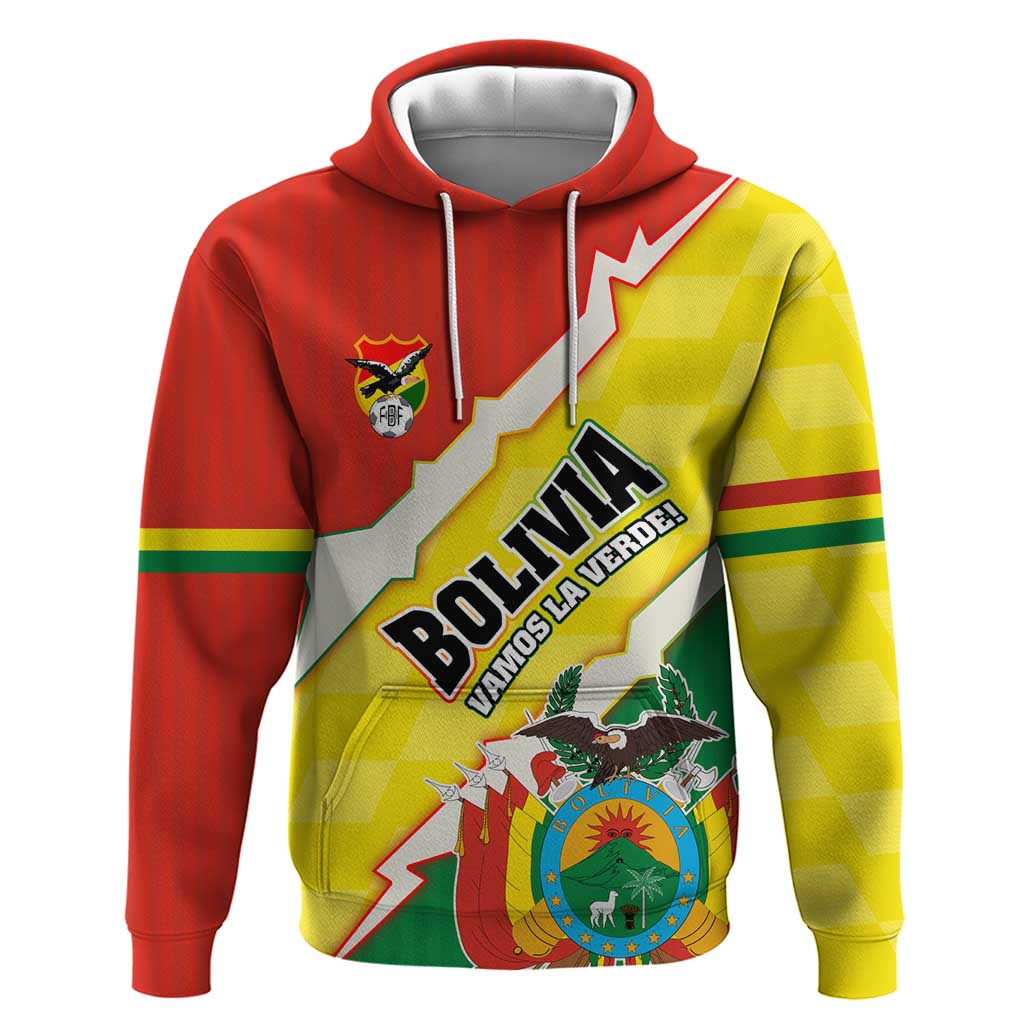 Bolivia Vamos La Verde Hoodie with Flag Colors and National Football Crest TS04
