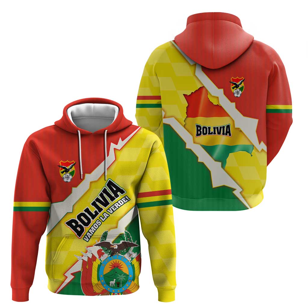 Bolivia Vamos La Verde Hoodie with Flag Colors and National Football Crest TS04
