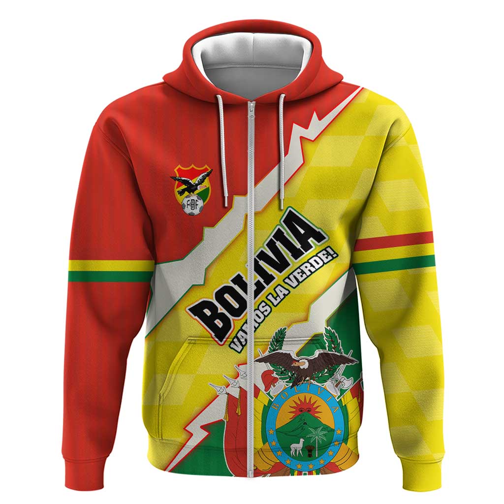 Bolivia Vamos La Verde Hoodie with Flag Colors and National Football Crest TS04