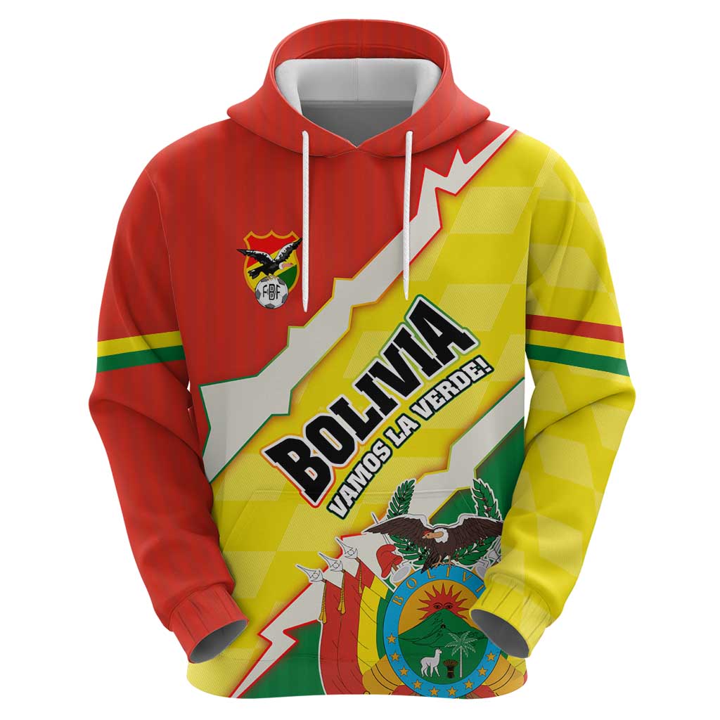 Bolivia Vamos La Verde Hoodie with Flag Colors and National Football Crest TS04