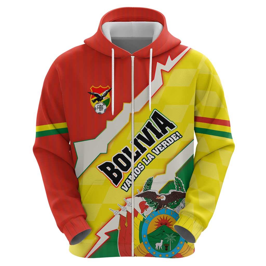 Bolivia Vamos La Verde Hoodie with Flag Colors and National Football Crest TS04