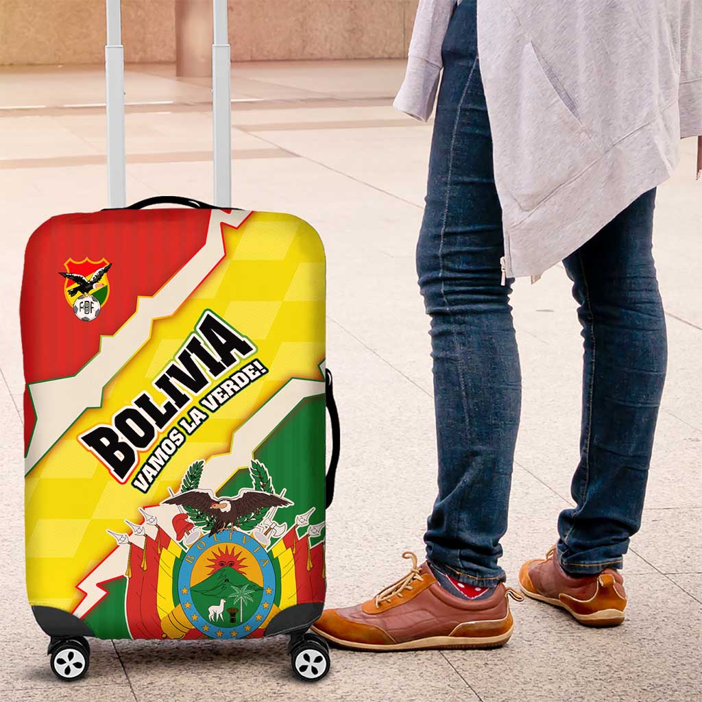 Bolivia Vamos La Verde Luggage Cover with Flag Colors and National Football Crest TS04