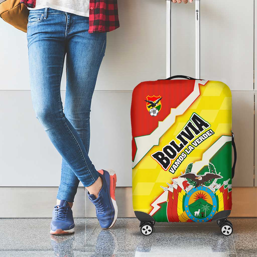 Bolivia Vamos La Verde Luggage Cover with Flag Colors and National Football Crest TS04