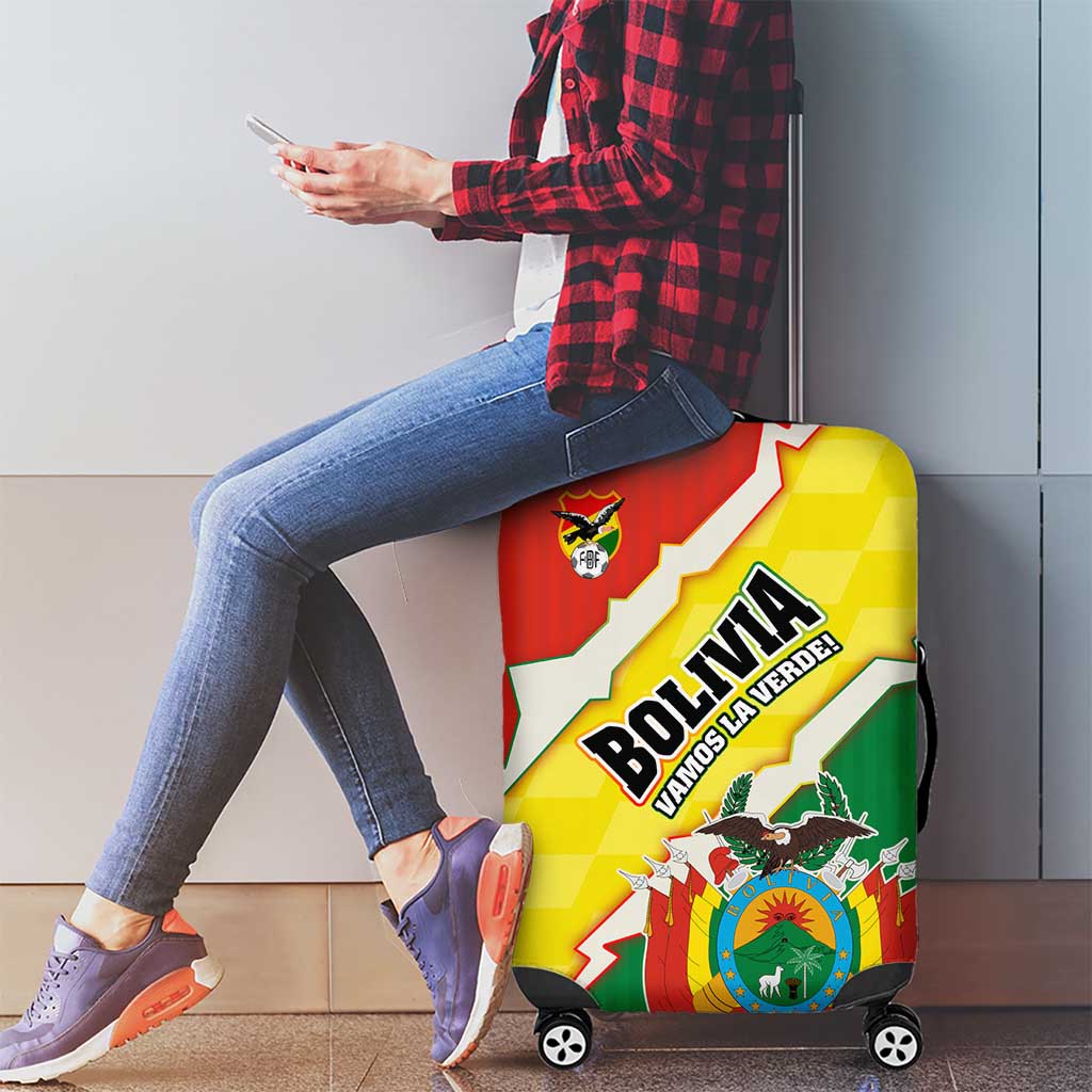 Bolivia Vamos La Verde Luggage Cover with Flag Colors and National Football Crest TS04