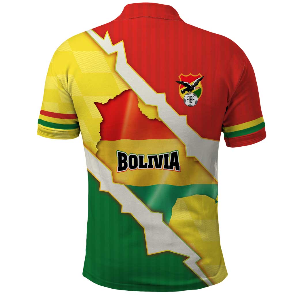 Bolivia Vamos La Verde Polo Shirt with Flag Colors and National Football Crest TS04