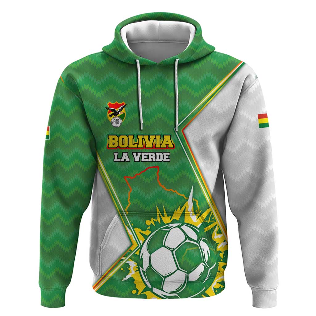 Personalized Bolivia La Verde Soccer Hoodie with Number and Flaming Ball Graphic TS04