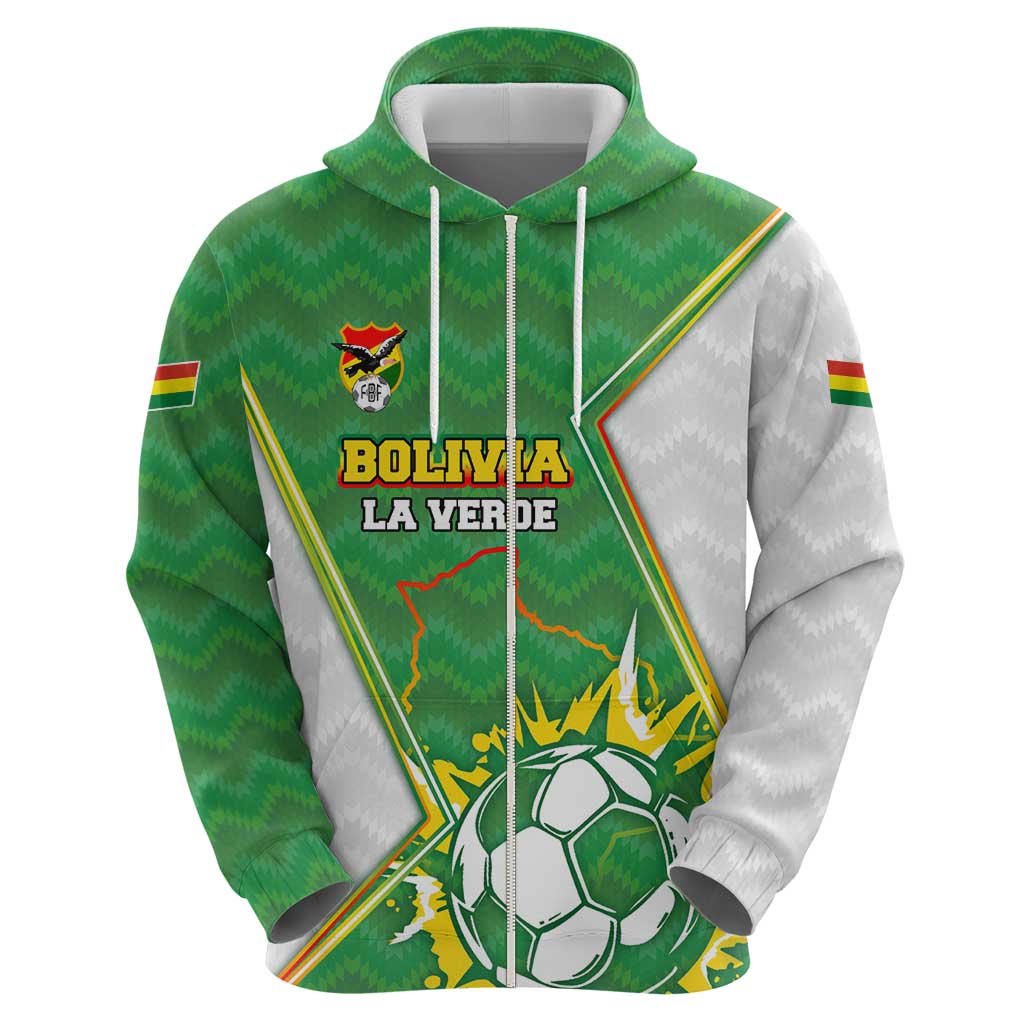Personalized Bolivia La Verde Soccer Hoodie with Number and Flaming Ball Graphic TS04