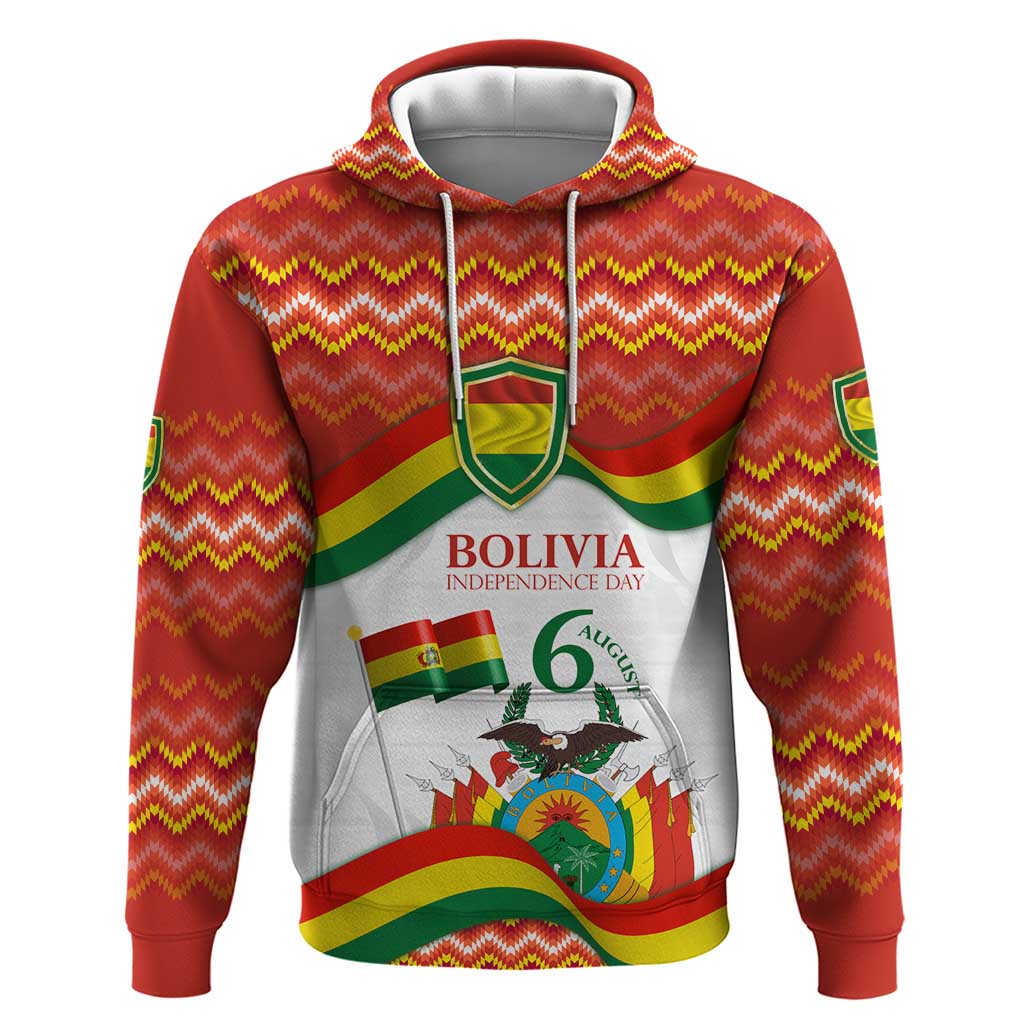 Bolivia Independence Day Hoodie with Flag Colors and August 6 Celebration Design TS04