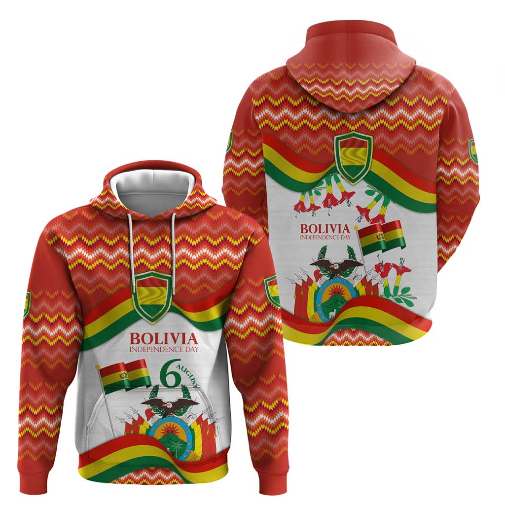 Bolivia Independence Day Hoodie with Flag Colors and August 6 Celebration Design TS04