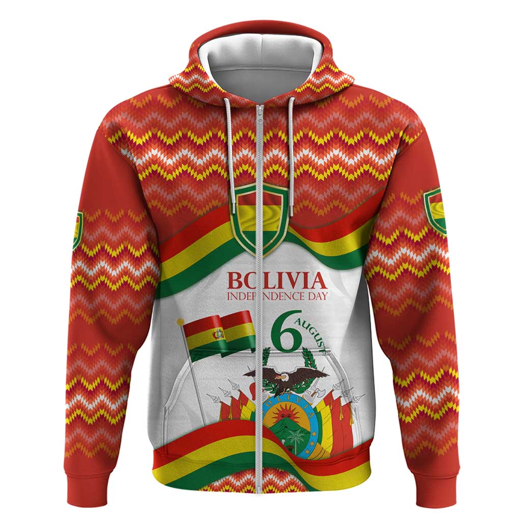 Bolivia Independence Day Hoodie with Flag Colors and August 6 Celebration Design TS04
