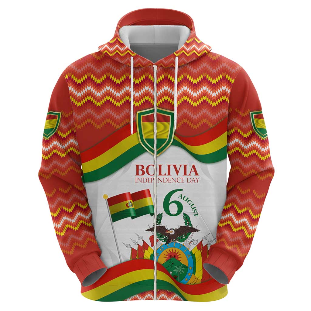 Bolivia Independence Day Hoodie with Flag Colors and August 6 Celebration Design TS04