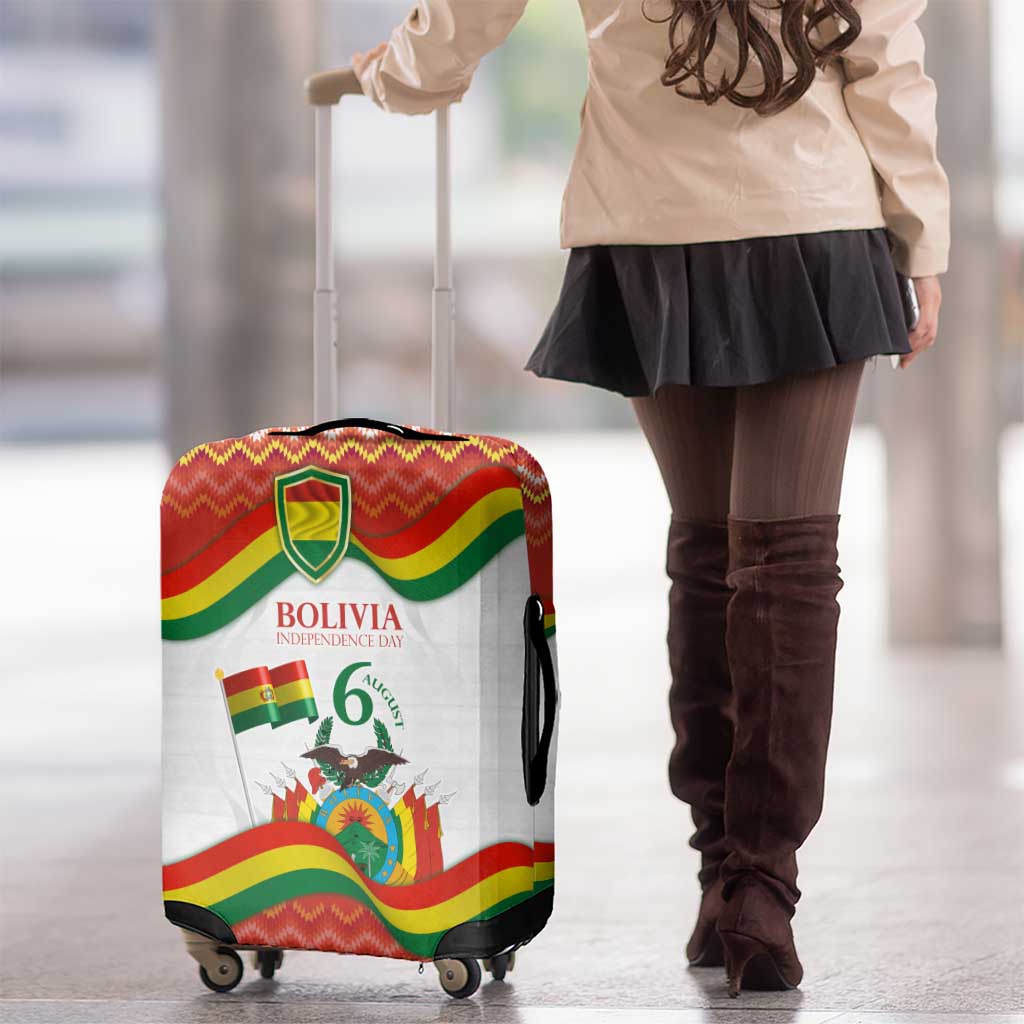 Bolivia Independence Day Luggage Cover with Flag Colors and August 6 Celebration Design TS04