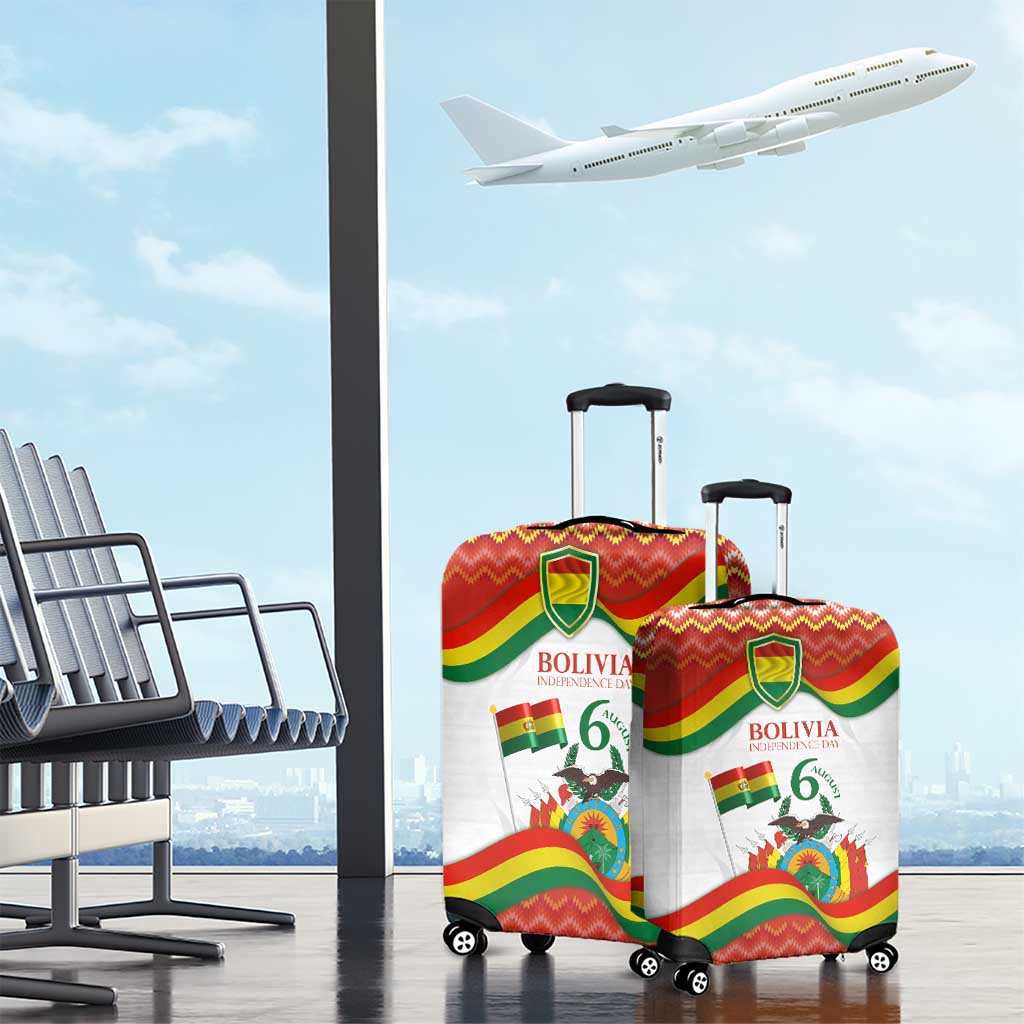 Bolivia Independence Day Luggage Cover with Flag Colors and August 6 Celebration Design TS04