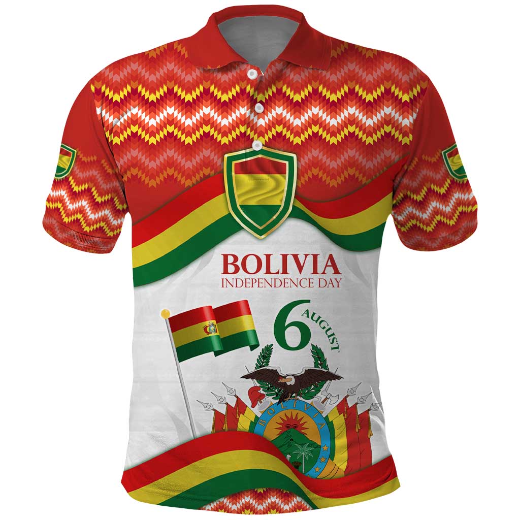 Bolivia Independence Day Polo Shirt with Flag Colors and August 6 Celebration Design TS04