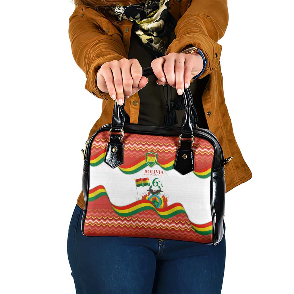 Bolivia Independence Day Shoulder Handbag with Flag Colors and August 6 Celebration Design TS04