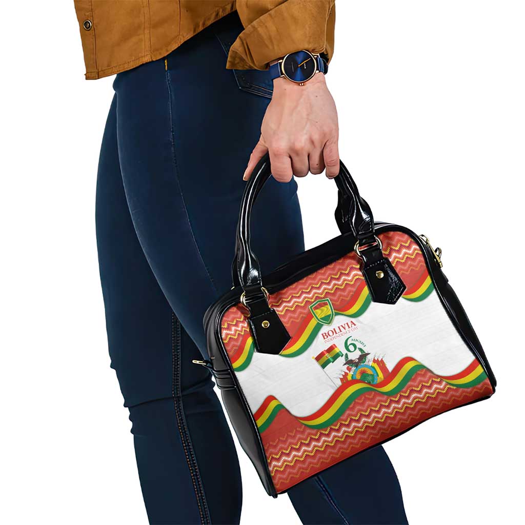 Bolivia Independence Day Shoulder Handbag with Flag Colors and August 6 Celebration Design TS04