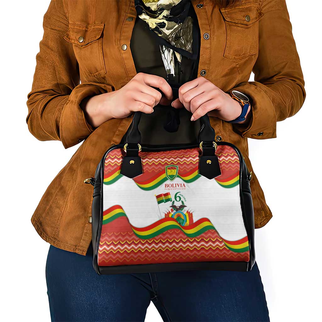 Bolivia Independence Day Shoulder Handbag with Flag Colors and August 6 Celebration Design TS04