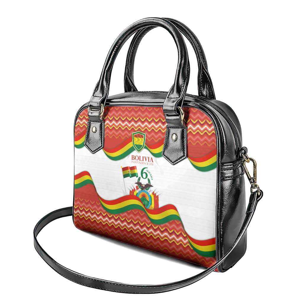 Bolivia Independence Day Shoulder Handbag with Flag Colors and August 6 Celebration Design TS04