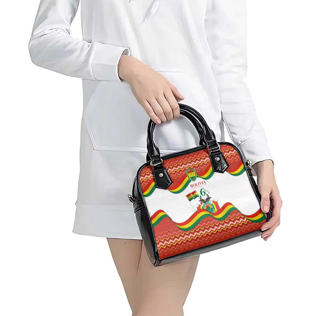 Bolivia Independence Day Shoulder Handbag with Flag Colors and August 6 Celebration Design TS04
