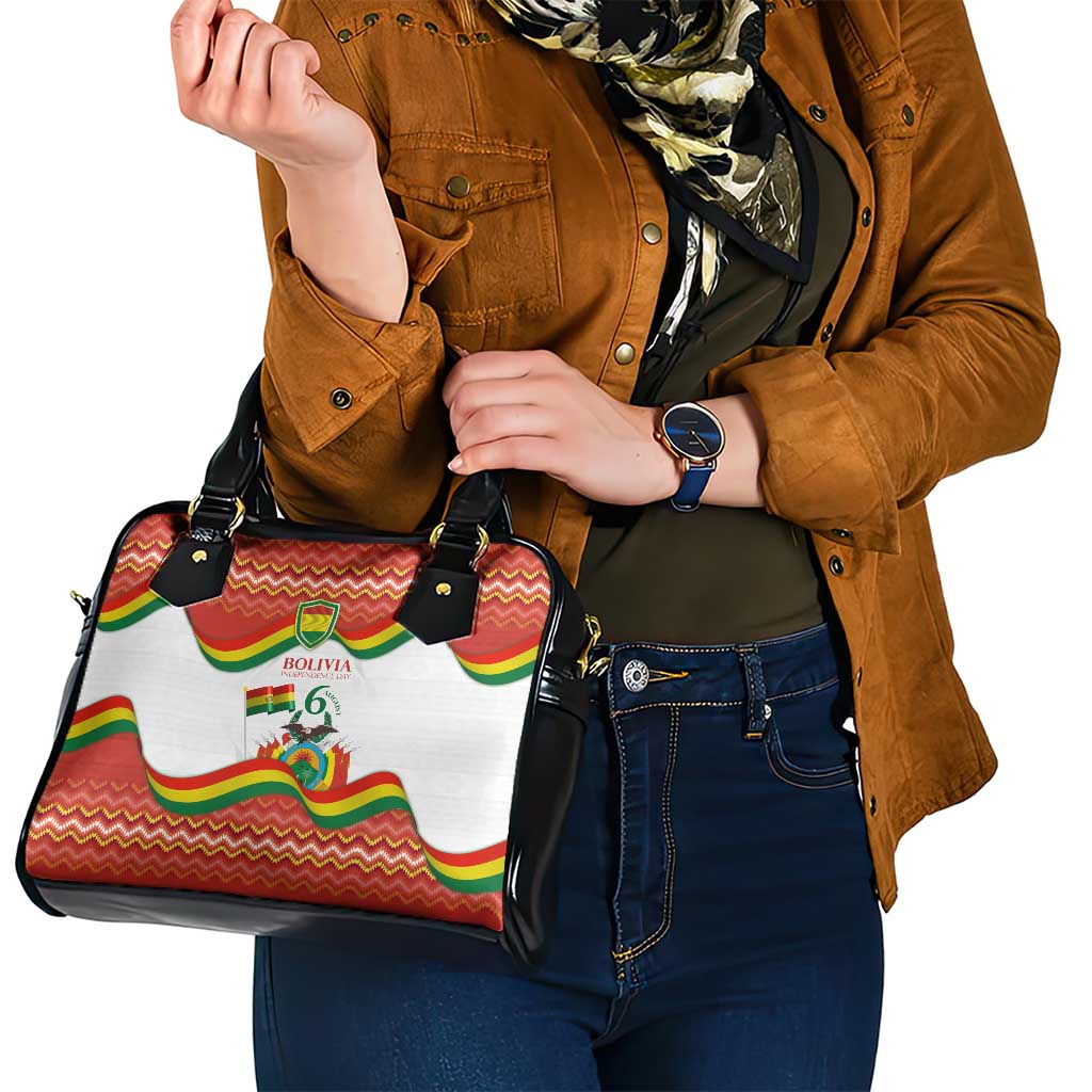 Bolivia Independence Day Shoulder Handbag with Flag Colors and August 6 Celebration Design TS04