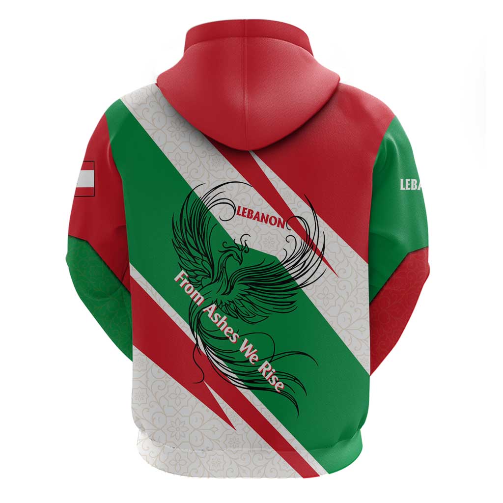 Lebanon Phoenix Hoodie with Cedar Flag Colors and Inspirational Quote TS04