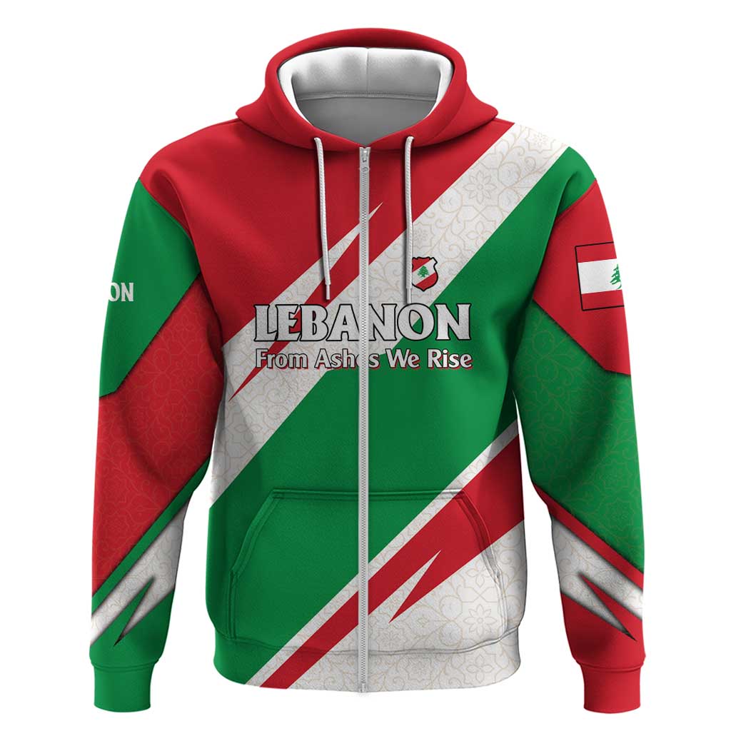 Lebanon Phoenix Hoodie with Cedar Flag Colors and Inspirational Quote TS04