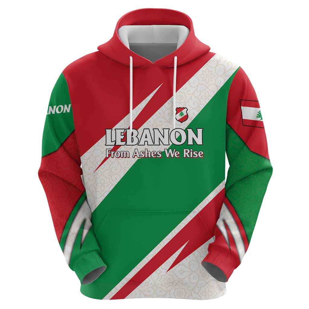Lebanon Phoenix Hoodie with Cedar Flag Colors and Inspirational Quote TS04