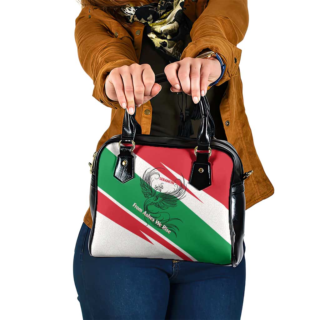 Lebanon Phoenix Shoulder Handbag with Cedar Flag Colors and Inspirational Quote TS04