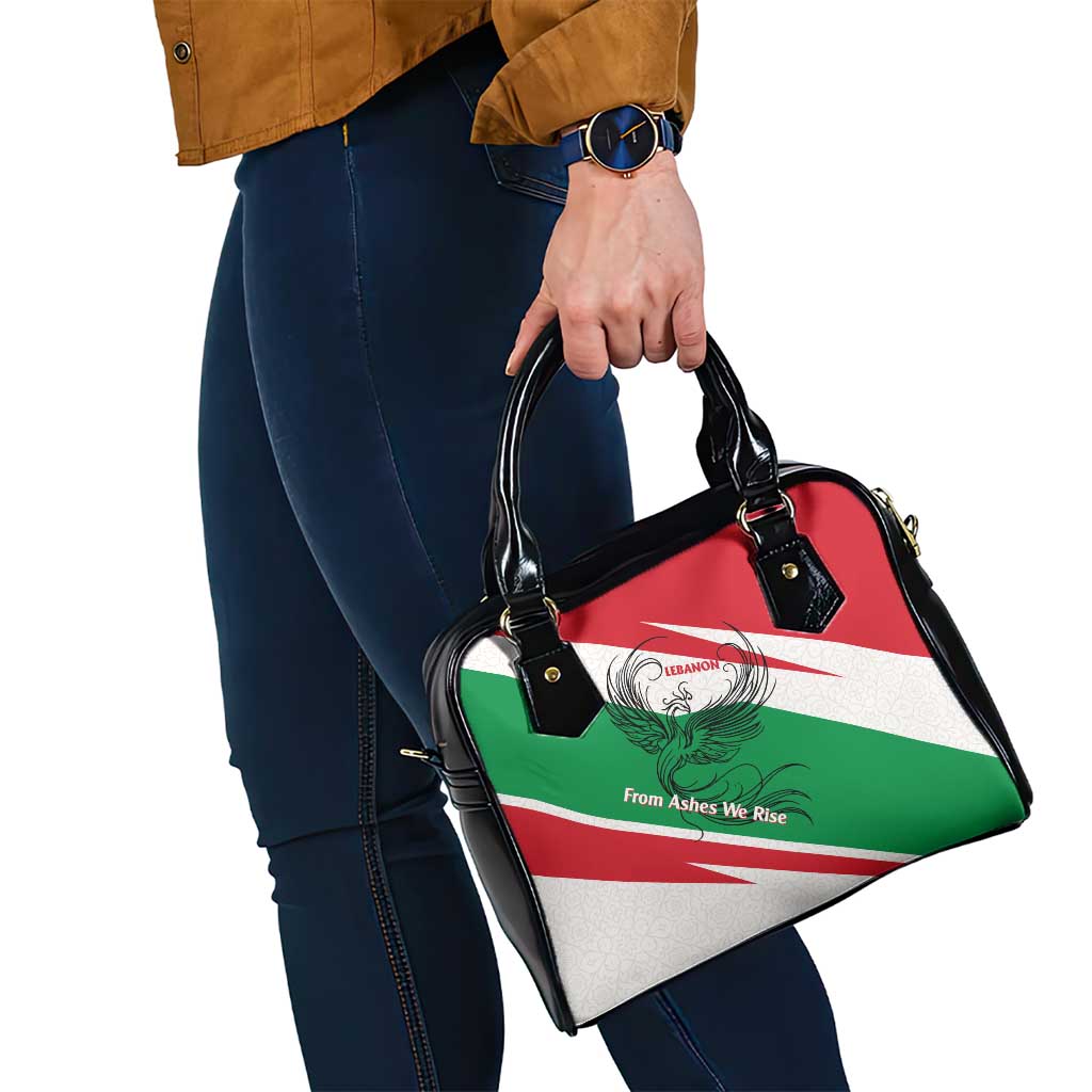 Lebanon Phoenix Shoulder Handbag with Cedar Flag Colors and Inspirational Quote TS04