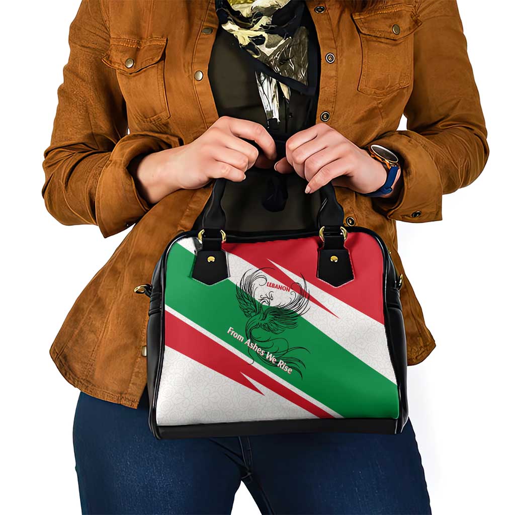 Lebanon Phoenix Shoulder Handbag with Cedar Flag Colors and Inspirational Quote TS04