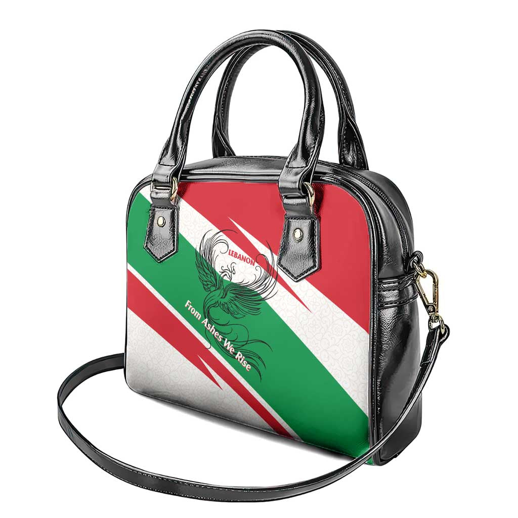Lebanon Phoenix Shoulder Handbag with Cedar Flag Colors and Inspirational Quote TS04