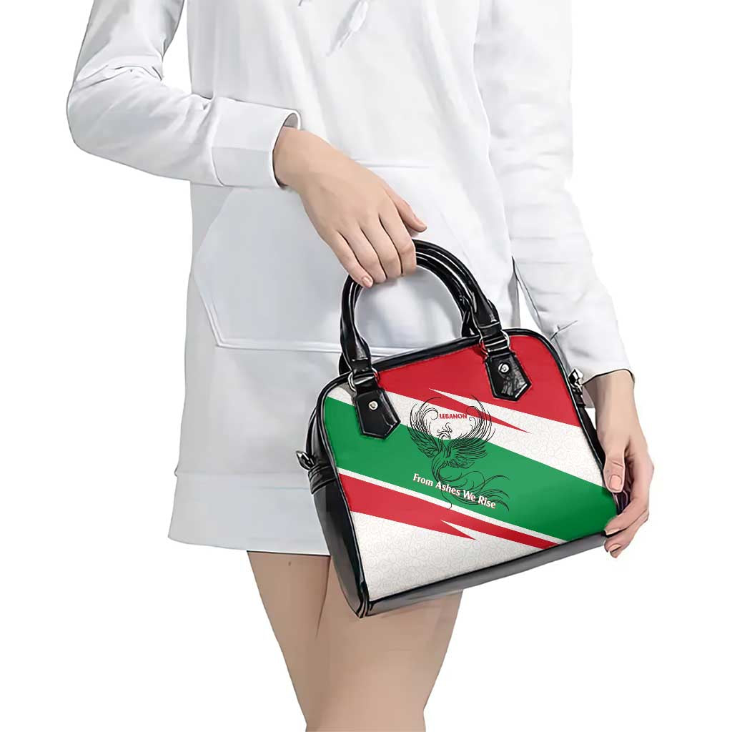 Lebanon Phoenix Shoulder Handbag with Cedar Flag Colors and Inspirational Quote TS04