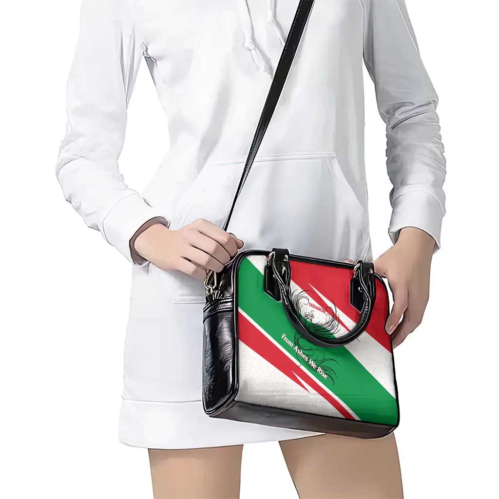 Lebanon Phoenix Shoulder Handbag with Cedar Flag Colors and Inspirational Quote TS04