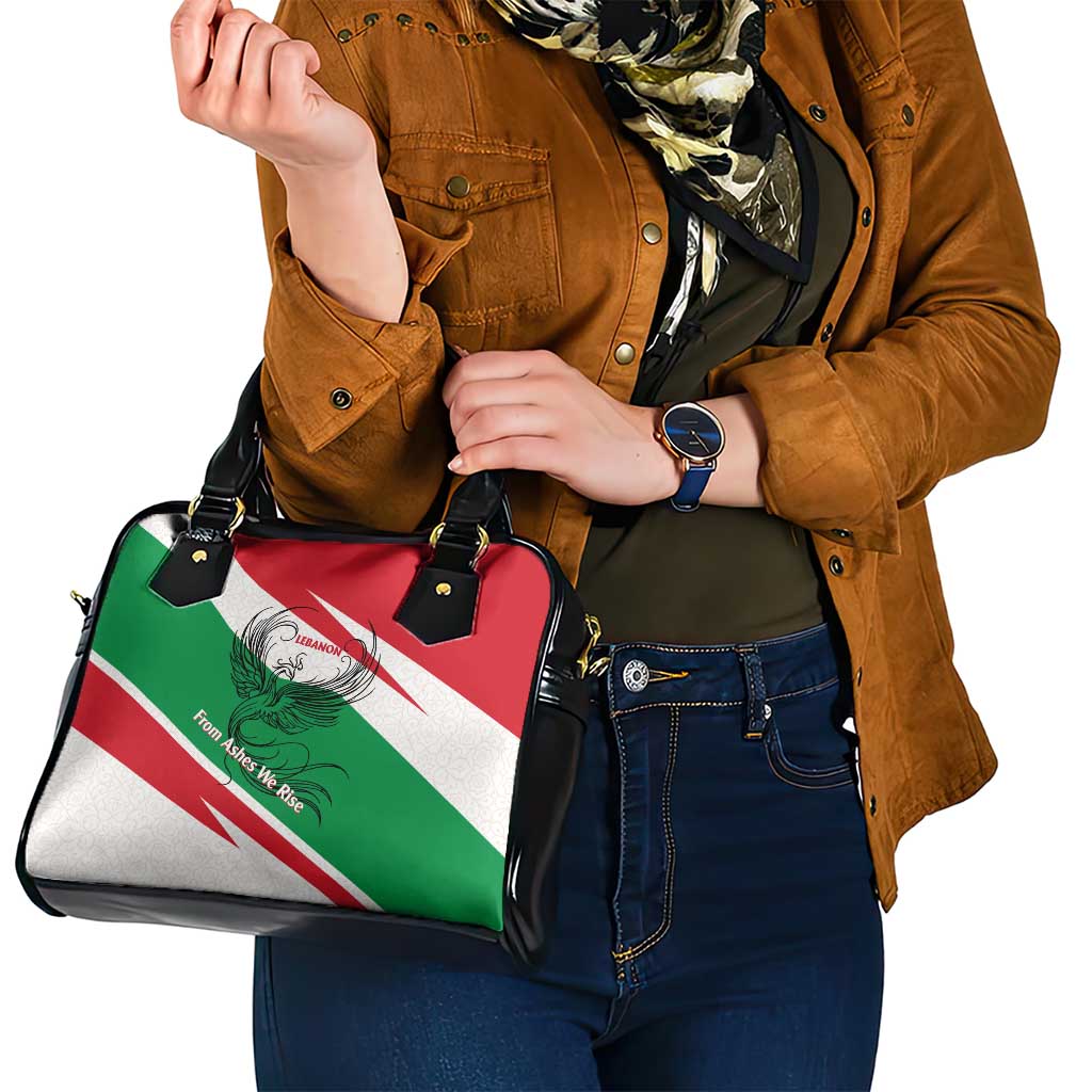 Lebanon Phoenix Shoulder Handbag with Cedar Flag Colors and Inspirational Quote TS04
