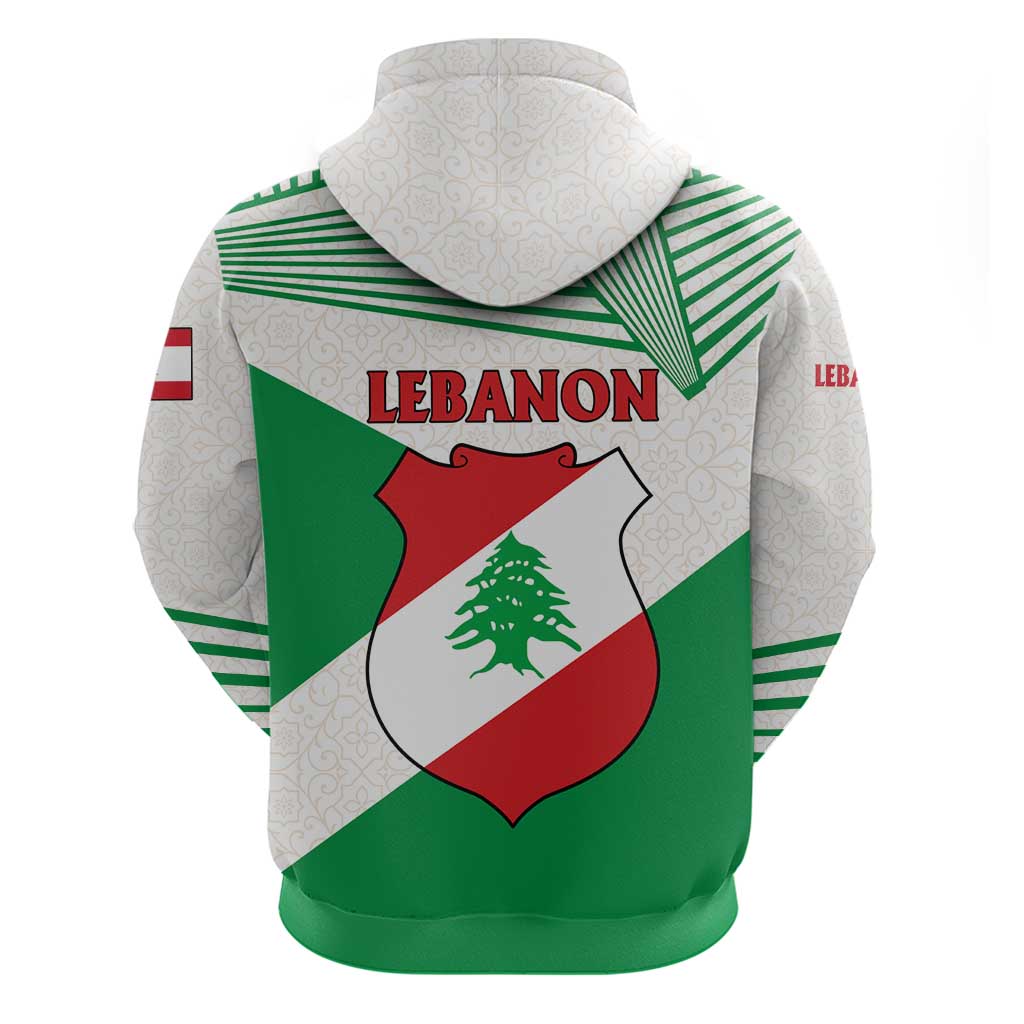 Lebanon Flag Shield Hoodie with Cedar Emblem and National Colors TS04