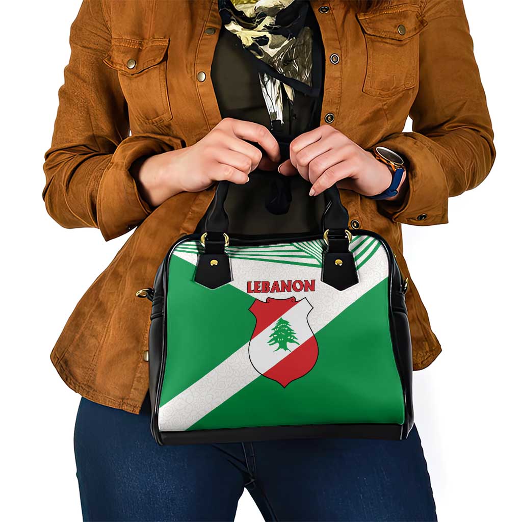 Lebanon Flag Shield Shoulder Handbag with Cedar Emblem and National Colors TS04