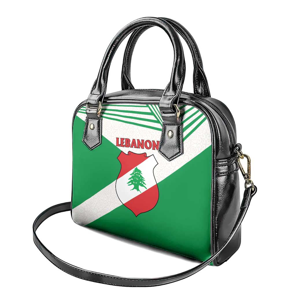 Lebanon Flag Shield Shoulder Handbag with Cedar Emblem and National Colors TS04