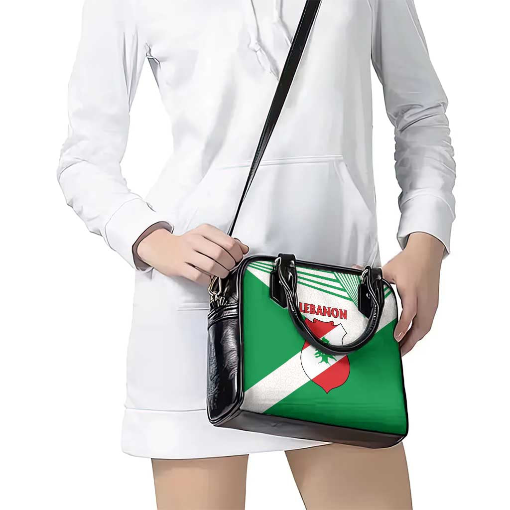 Lebanon Flag Shield Shoulder Handbag with Cedar Emblem and National Colors TS04