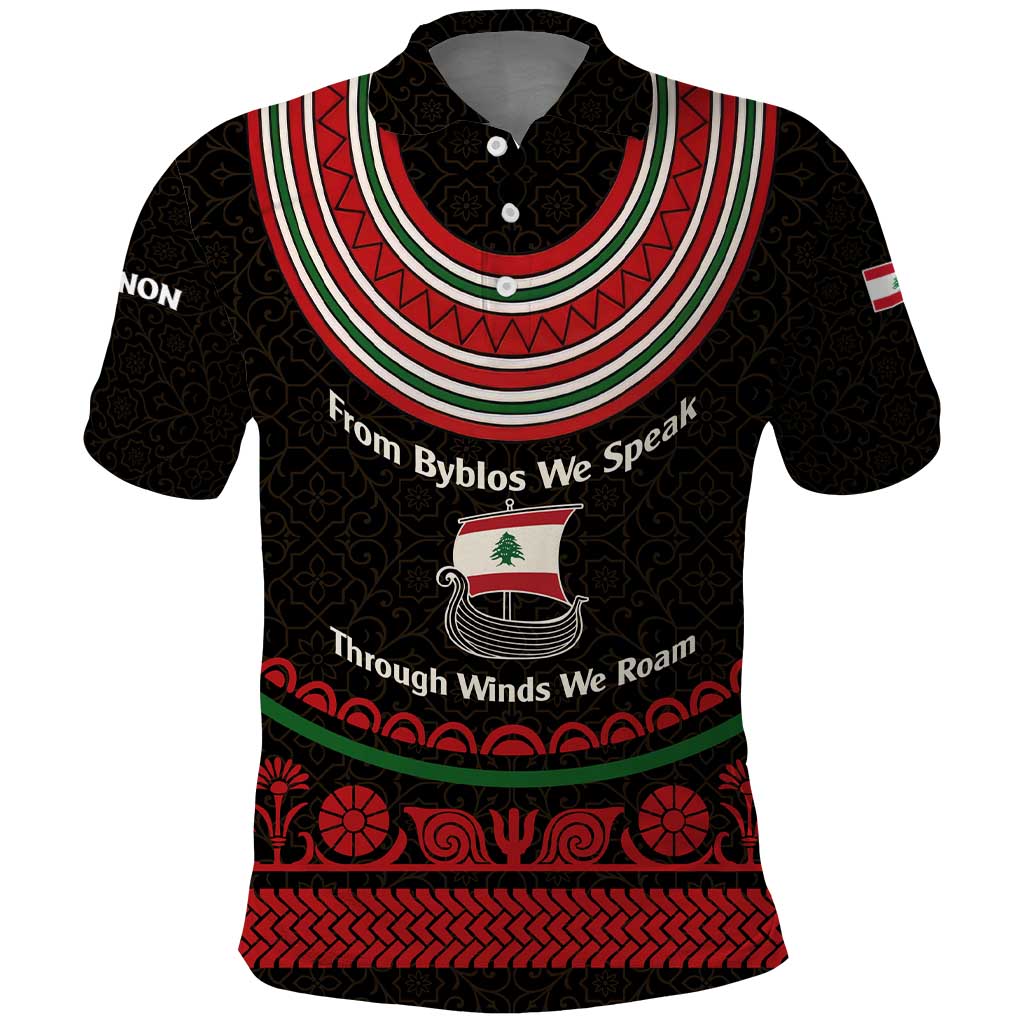 Lebanon Phoenician Ship Polo Shirt with Byblos Heritage and Cedar Sail Design TS04