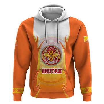 Bhutan Mandala Emblem Hoodie with Monastic Orange and Spiritual Harmony TS04