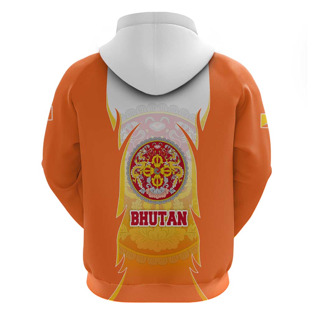 Bhutan Mandala Emblem Hoodie with Monastic Orange and Spiritual Harmony TS04
