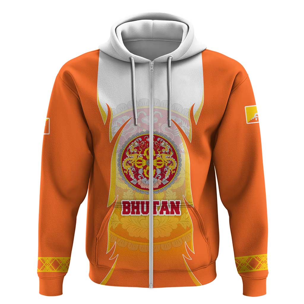 Bhutan Mandala Emblem Hoodie with Monastic Orange and Spiritual Harmony TS04