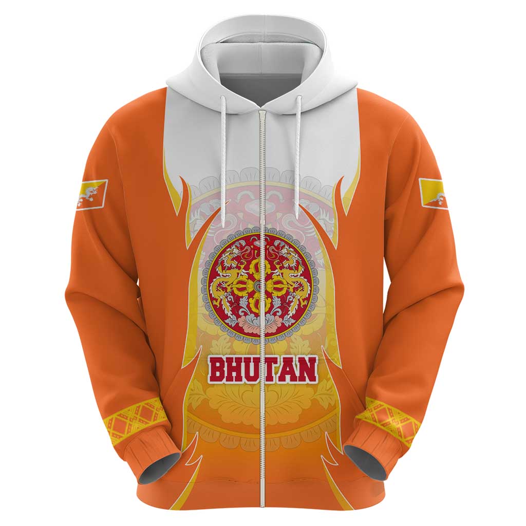 Bhutan Mandala Emblem Hoodie with Monastic Orange and Spiritual Harmony TS04