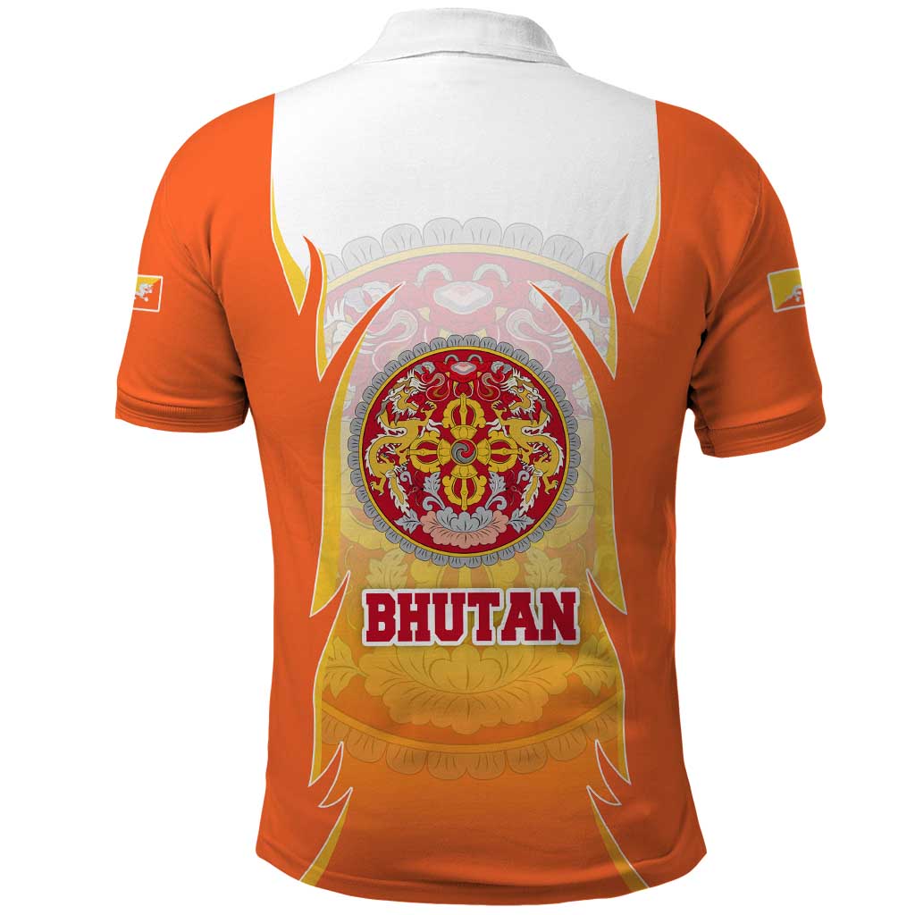 Bhutan Mandala Emblem Polo Shirt with Monastic Orange and Spiritual Harmony TS04