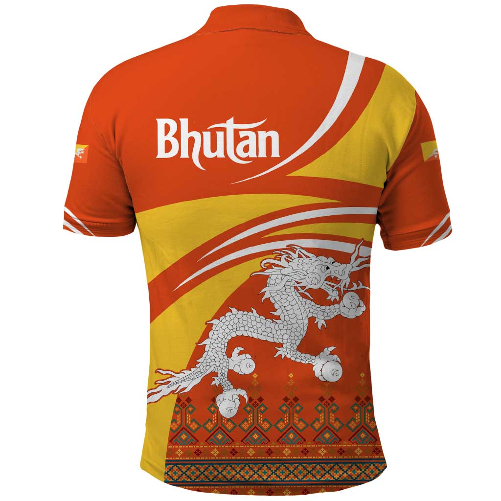 Bhutan Heritage Polo Shirt with Paro Monastery and Druk Dragon TS04