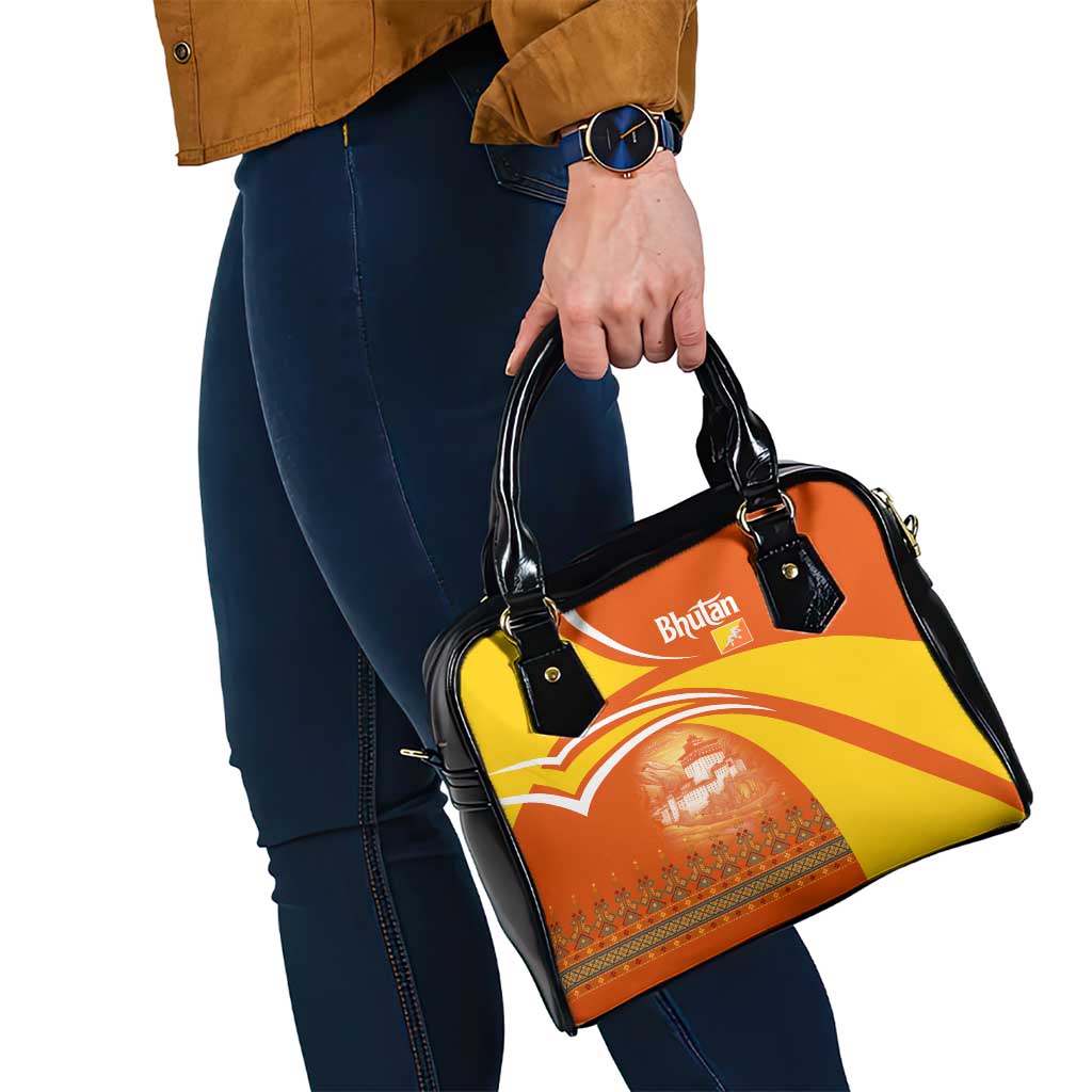 Bhutan Heritage Shoulder Handbag with Paro Monastery and Druk Dragon TS04